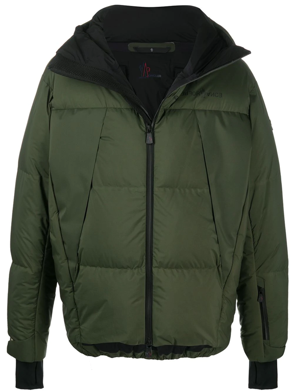 Moncler Grenoble Backpack-strap Feather Down Jacket In Green | ModeSens