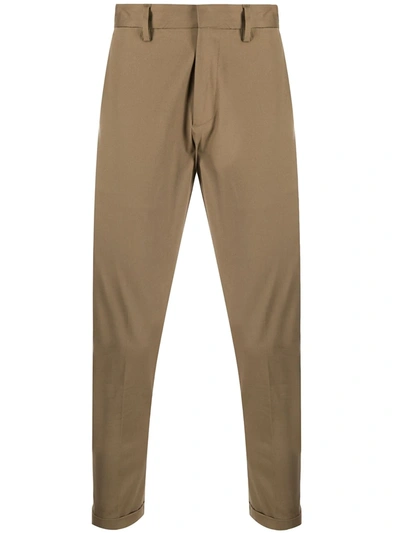 Shop Low Brand Turn-up Tapered Trousers In Brown