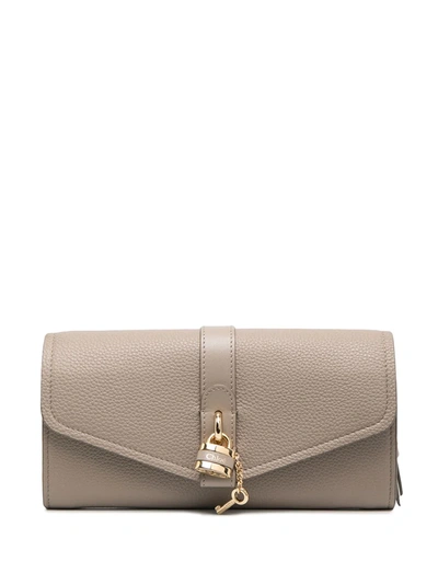 Shop Chloé Padlock-detail Wallet In Neutrals