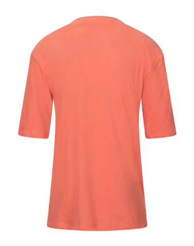 Shop Laneus Man T-shirt Orange Size M Cotton, Elastane