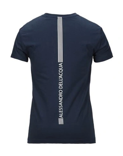Shop Alessandro Dell'acqua Man T-shirt Midnight Blue Size Xxl Cotton