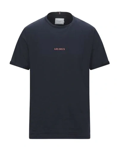 Shop Les Deux T-shirts In Dark Blue