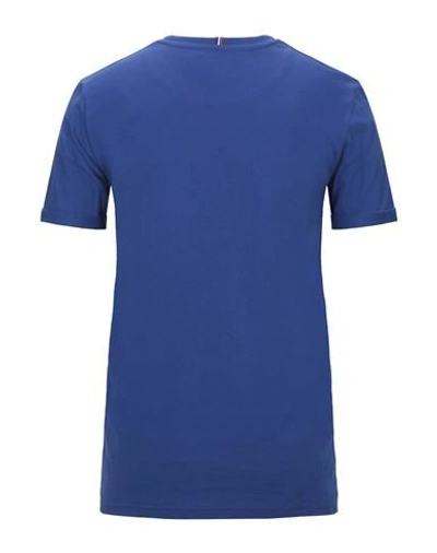 Shop Les Deux Man T-shirt Bright Blue Size S Cotton