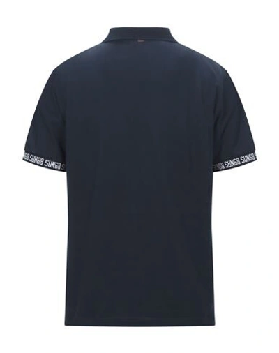 Shop Sun 68 Man Polo Shirt Midnight Blue Size M Cotton, Elastane