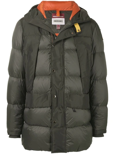 Shop Parajumpers Hooded Padded Jacket In Green