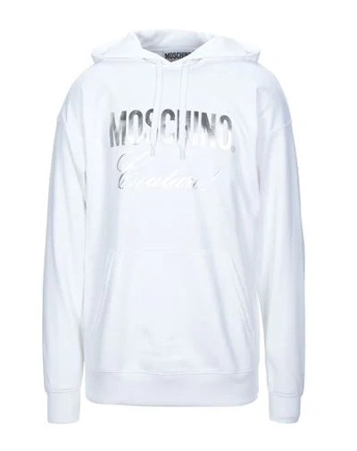 Shop Moschino Man Sweatshirt White Size 40 Polyester, Cotton