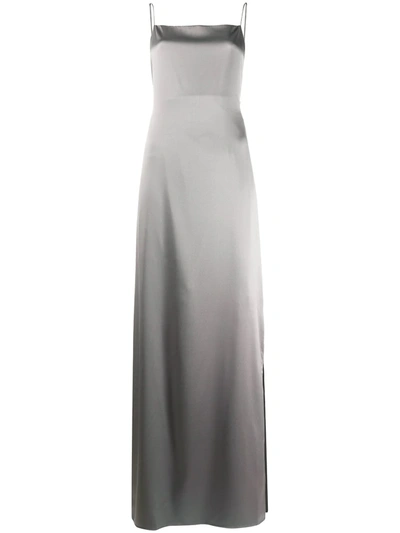 Shop Helmut Lang Silk Evening Dress In Grey