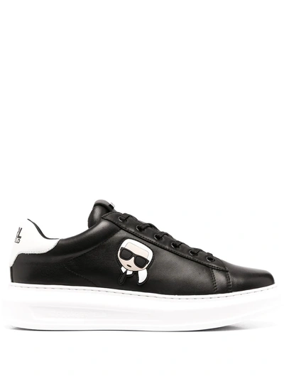 Shop Karl Lagerfeld Low-top Logo Sneakers In Black