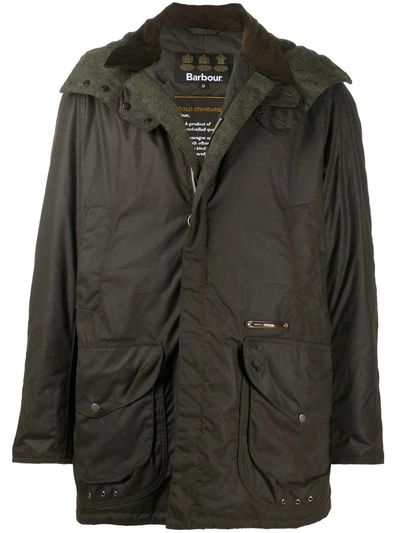 Shop Barbour Short Hooded Coat In Brown