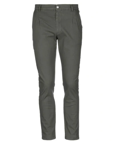 Shop Grey Daniele Alessandrini Man Pants Military Green Size 30 Cotton, Linen, Elastane