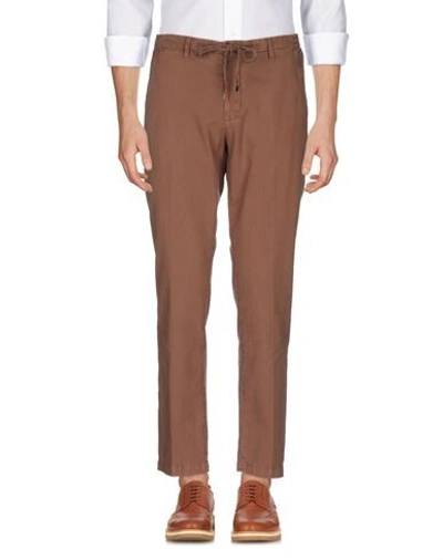 Shop Briglia 1949 Man Pants Brown Size 40 Cotton, Linen, Polyester