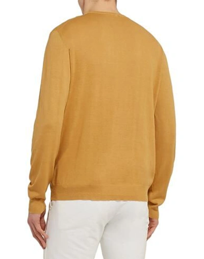 Shop Altea Man Sweater Ocher Size M Linen, Cotton In Yellow
