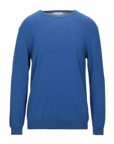 Shop Daniele Fiesoli Man Sweater Pastel Blue Size L Cotton