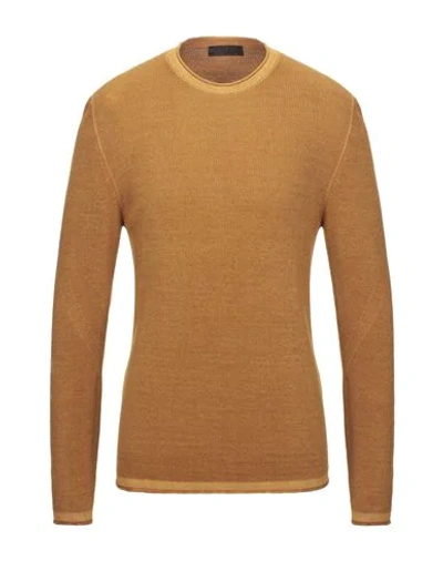 Shop Altea Man Sweater Ocher Size S Virgin Wool In Yellow