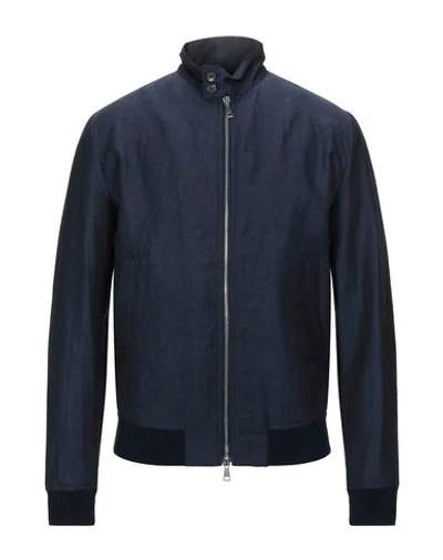Shop Valstar Man Jacket Midnight Blue Size 44 Virgin Wool, Linen, Cotton, Elastane