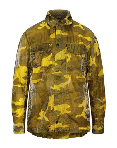 Shop Ahirain Man Jacket Ocher Size M Polyurethane, Polyamide In Yellow