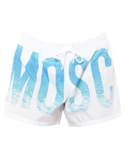 Shop Moschino Swim Trunks In White