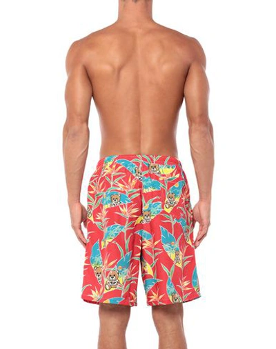 Shop Moschino Man Swim Trunks Red Size Xs Polyester