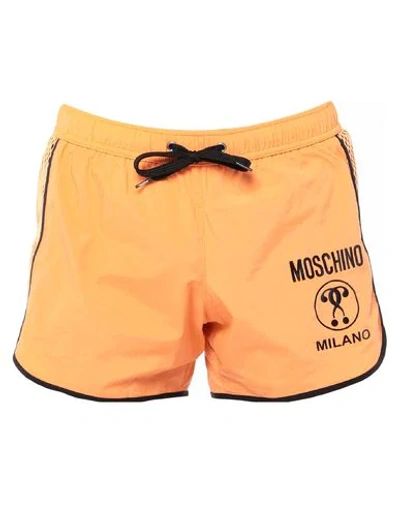 Shop Moschino Swim Trunks In Orange