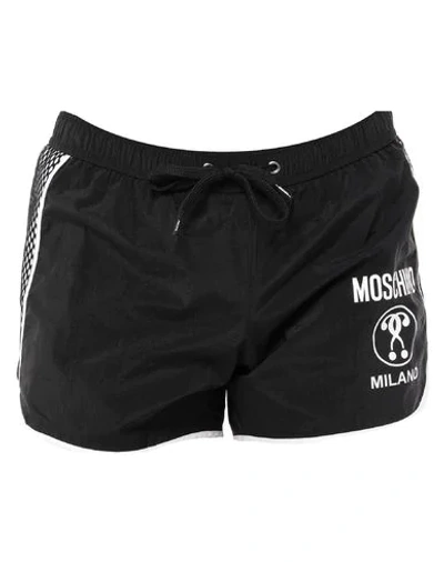 Shop Moschino Swim Trunks In Black