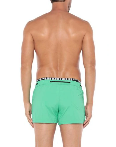 Shop Moschino Man Swim Trunks Green Size Xxl Polyamide