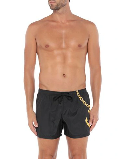 Shop Moschino Man Swim Trunks Black Size Xs Polyester