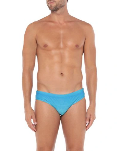 Shop Moschino Bikini Bottoms In Azure