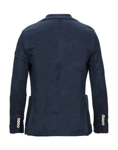 Shop Circolo 1901 Man Suit Jacket Slate Blue Size 40 Linen