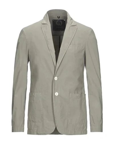 Shop T-jacket By Tonello Man Blazer Grey Size Xxl Cotton, Elastane