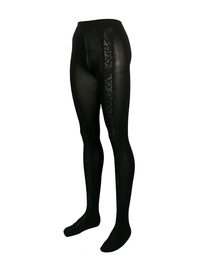 Dolce & Gabbana Lace Panel Tights In Black