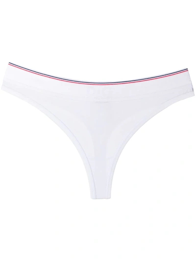 Shop Dolce & Gabbana Logo-waistband Thong In White