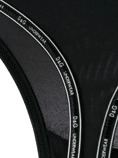 Shop Dolce & Gabbana Logo-trimmed Thong In Black