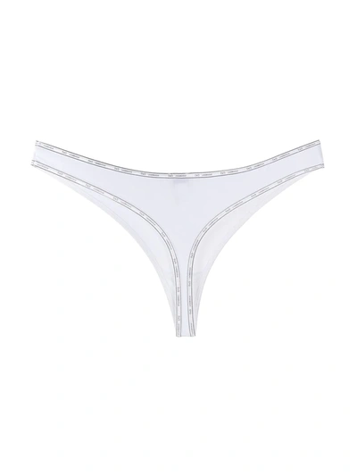 Shop Dolce & Gabbana Logo-trimmed Thong In White