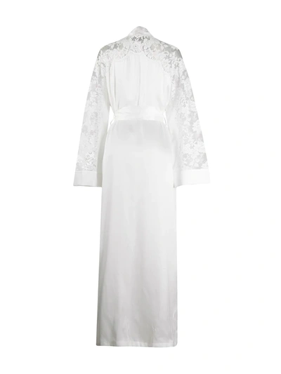 Shop La Perla Fall In Love Silk Robe In White