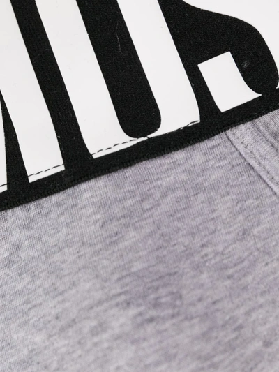 Shop Moschino Logo Waistband Briefs In Grey