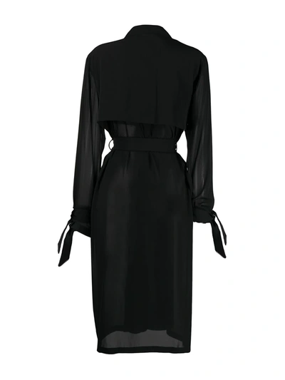 Shop La Perla Sheer Trench Coat In Black