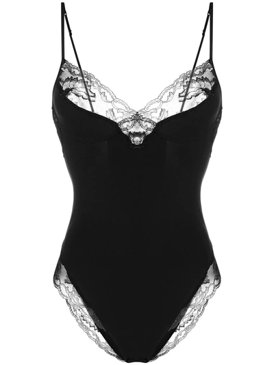 Shop La Perla Lace-detail Bodysuit In Black