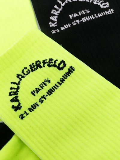 Shop Karl Lagerfeld Pack Of 2 Logo Socks In Black