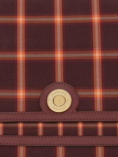 Shop Burberry Note Tartan-pattern Crossbody Bag In Red