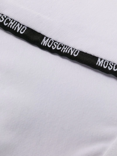 Shop Moschino Logo Trimmed Briefs In White