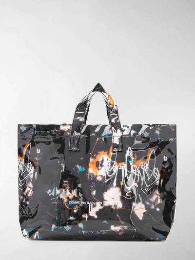 Shop Comme Des Garçons Shirt Graphic Shopping Tote In Black