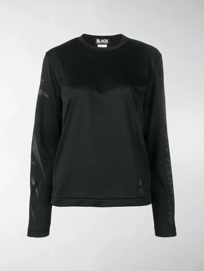 Shop Black Comme Des Garçons Long-sleeve Fitted Top In Black