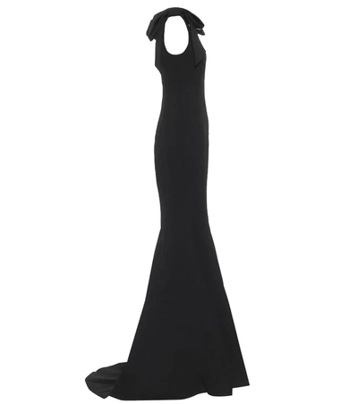 Shop Rebecca Vallance Martini Textured Crêpe Gown In Black