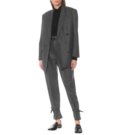 Shop Isabel Marant Oladimia Wool Flannel Blazer In Grey