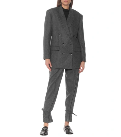 Shop Isabel Marant Oladimia Wool Flannel Blazer In Grey