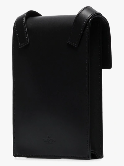 Shop Valentino Black Flowersity Leather Cross Body Bag