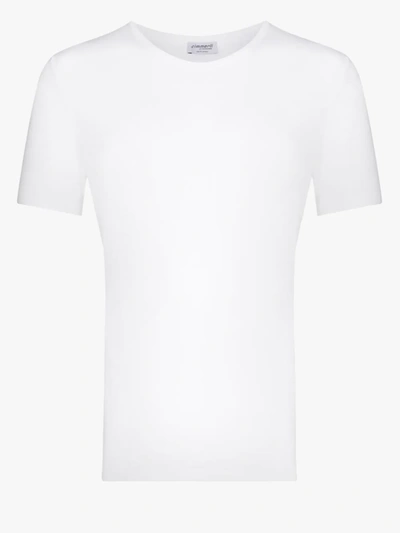 Shop Zimmerli Crew Neck T-shirt In White