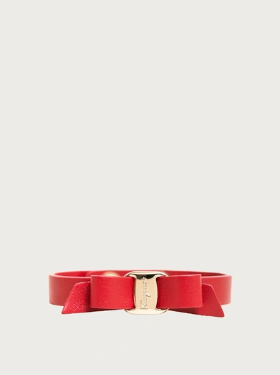 Shop Ferragamo Vara Bow Bracelet In Red
