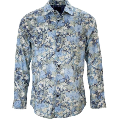 Shop Lords Of Harlech Norman Painters Floral Blue Shirt