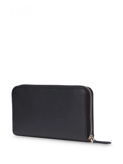 Shop Fendi Zipped Leather Wallet In Black